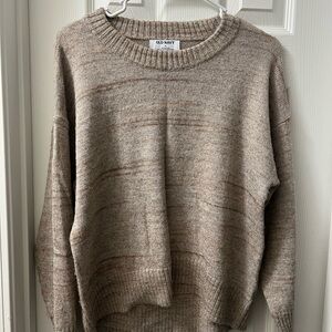 Old Navy Women's Heathered Brown Crew Neck Sweater